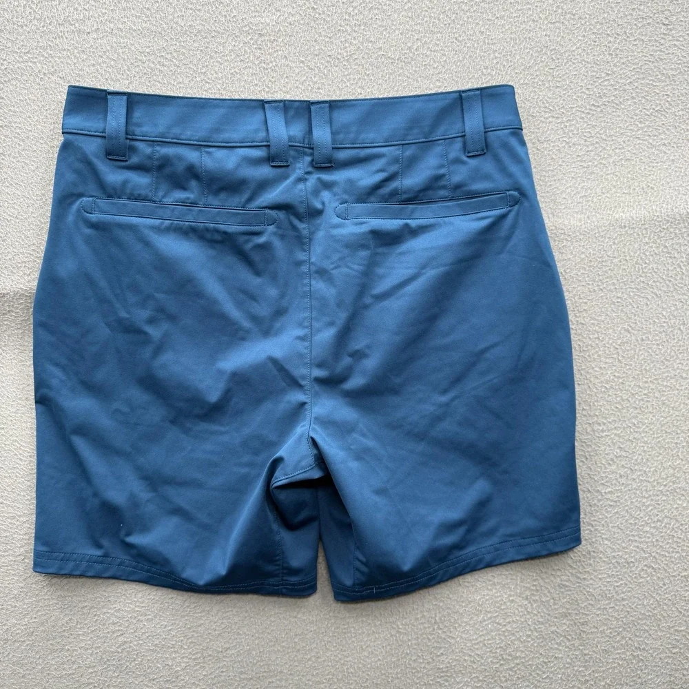 Rhone Shorts Mens 30 Blue Chino Polyester Microfiber 7 Inseam Travel Casual